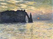 Claude Monet Etretat,Sunset oil painting artist